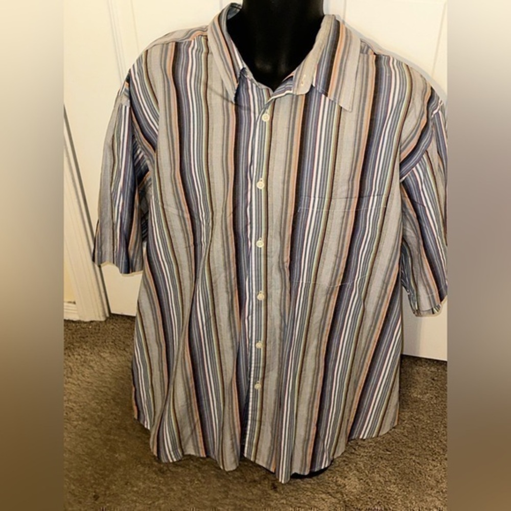 Men’s Pre Own As Is Alexander Julian Coppers Size XXL 2XL Multicolored Shirt s/s